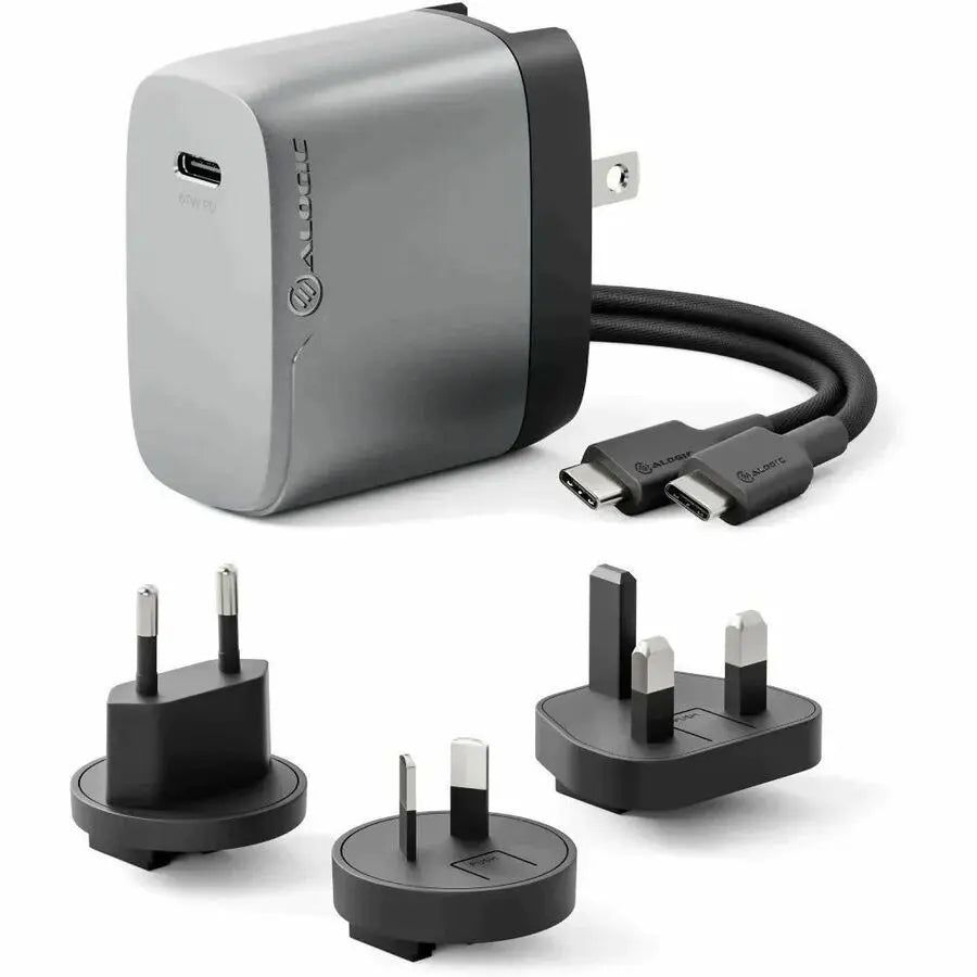 Alogic 1X67 Rapid Power 67W GaN USB-C Charger with Multi-Country Plug Compatibility