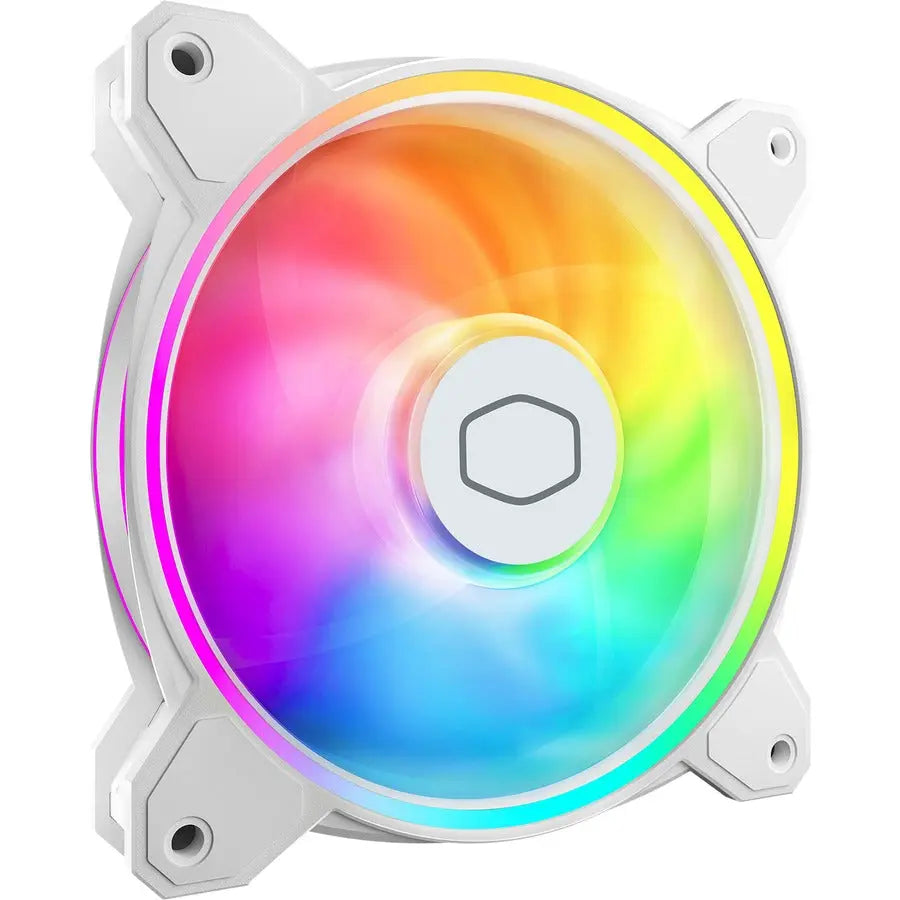 Cooler Master MasterFan MF120 Halo White Edition - RGB LED Case Fan for Desktop Computers