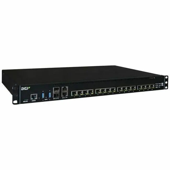 Digi Connect EZ 16 MEI Serial Server - 16-Port RS-232/422/485 Device with Gigabit Ethernet and Rack Mounting