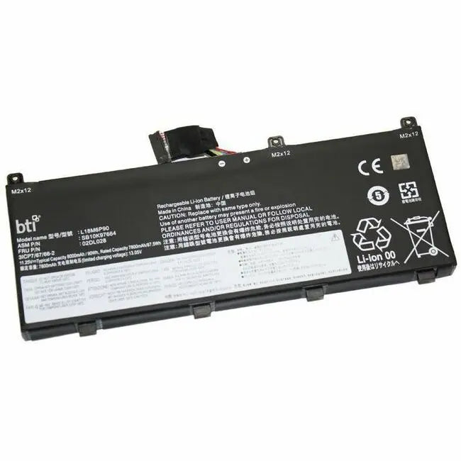 Battery Technology Inc BTI 02DL028-BTI Laptop Battery for Lenovo ThinkPad P53 (20QN, 20QQ) - 11.25V 90Whr Li-ion 6 Cell Replacement