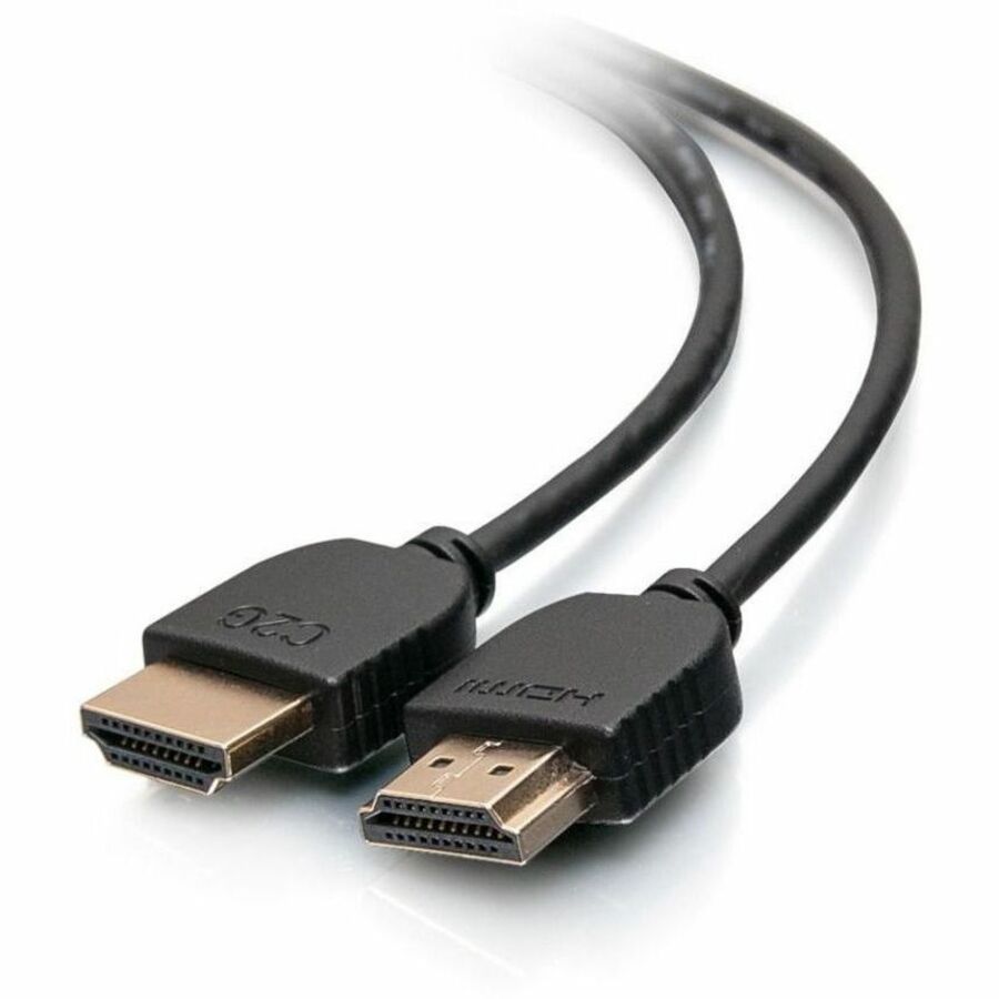 C2G C2G21008 Plus Series 3 ft Slim Flexible High-Speed HDMI Cable with Low-Profile Connectors, 4K 60Hz, Black, 3-Pack
