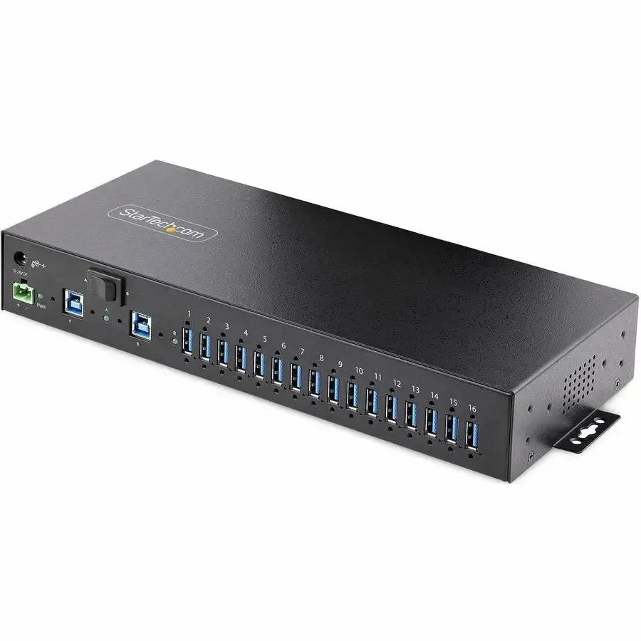 StarTech.com 16-Port Industrial USB 3.0 Hub with Dual-Host Switch and Mounting Options by StarTech.com