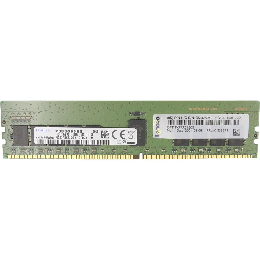 Lenovo DCG Sourcing 16GB DDR4 SDRAM Memory Module - DDR4-2666 / PC4-21300, 288-Pin DIMM