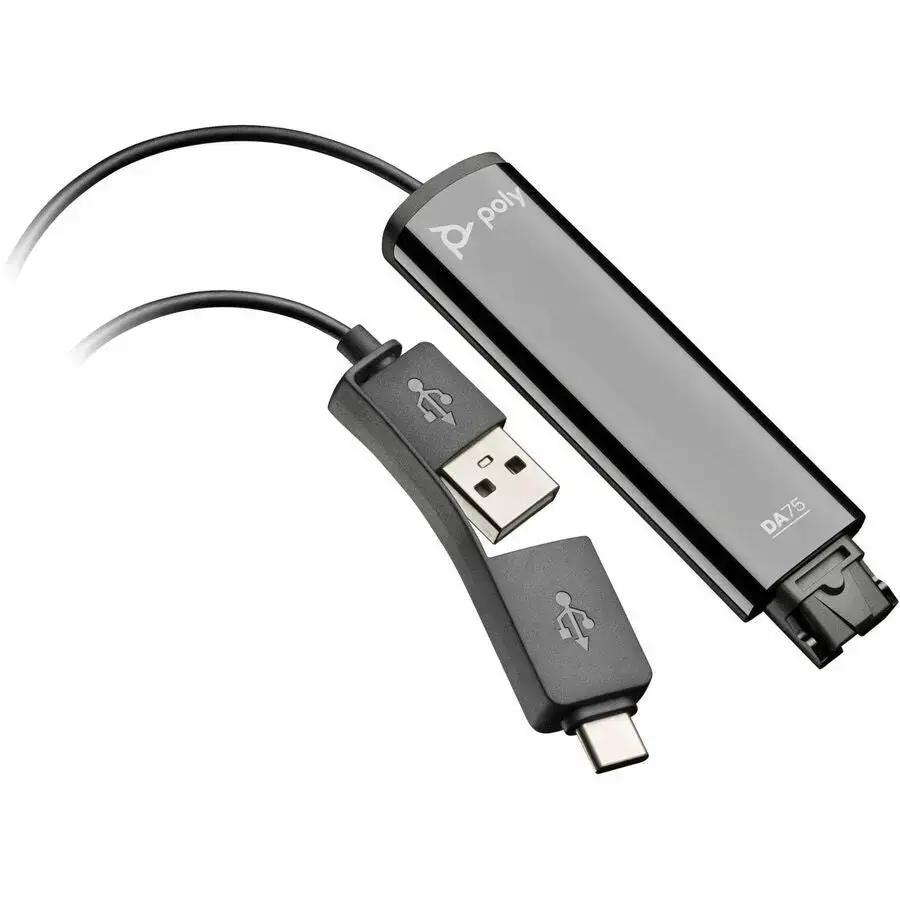 HP Inc. Poly DA75 USB to QD Headset Adapter for Poly Soundstation and Trio Series by HP Inc.