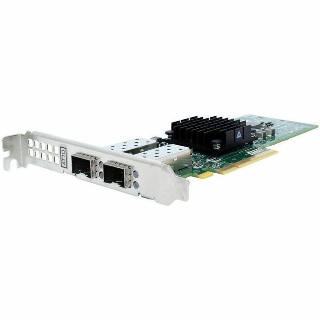 ATTO FastFrame N422 25Gigabit Ethernet Card – Dual Port PCIe 3.0 x8 Network Adapter for High-Speed Data Transfer