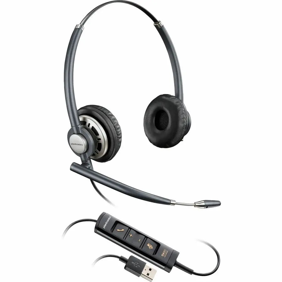 Poly EncorePro 725 USB-A Stereo Headset TAA - Noise-Canceling Microphone & All-Day Comfort