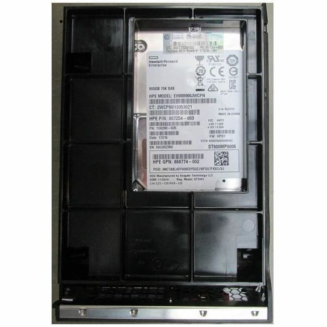 HPE Sourcing 900GB 12Gb/s SAS Internal Hard Drive with Carrier, 3.5-Inch, Part Number 870796-001