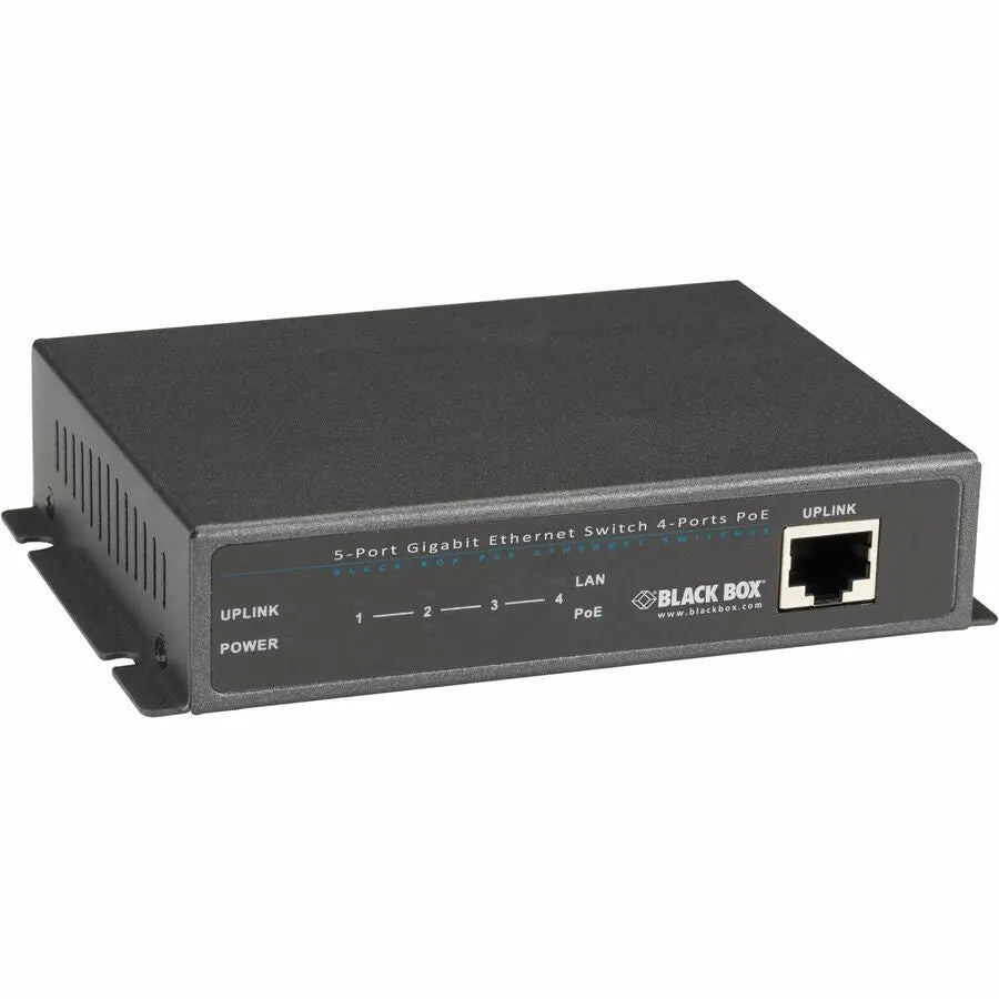 Black Box LPB1200 Series Gigabit Ethernet PoE+ Switch with 4 PoE Ports and Uplink