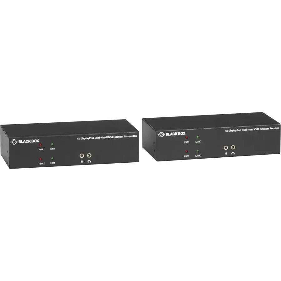 Black Box KVX Series KVM Extender Kit over Fiber - 4K DisplayPort, USB 2.0, Serial & Audio
