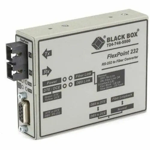 Black Box FlexPoint Async RS232 Extender Over Fiber - DB9 Female to Multimode, 2.5 km