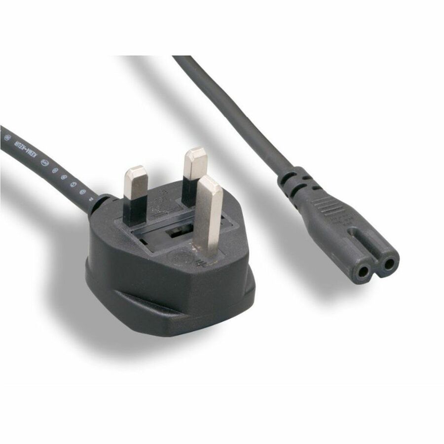 Monoprice Standard Power Cord with BS 1363 and IEC 60320 C7 Connectors, 6 ft Black