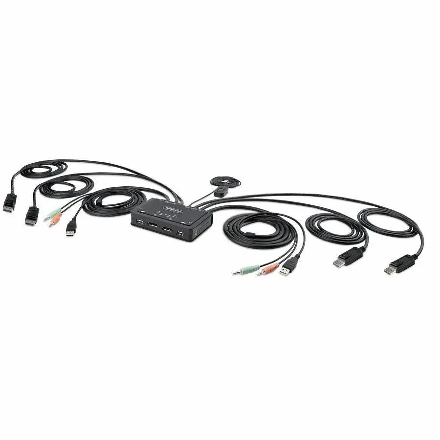 StarTech.com C2-DD46-UA2-CBL-KVM 2-Port Dual 4K DisplayPort KVM Switch with USB-A, Audio, and Hotkey Control by StarTech.com