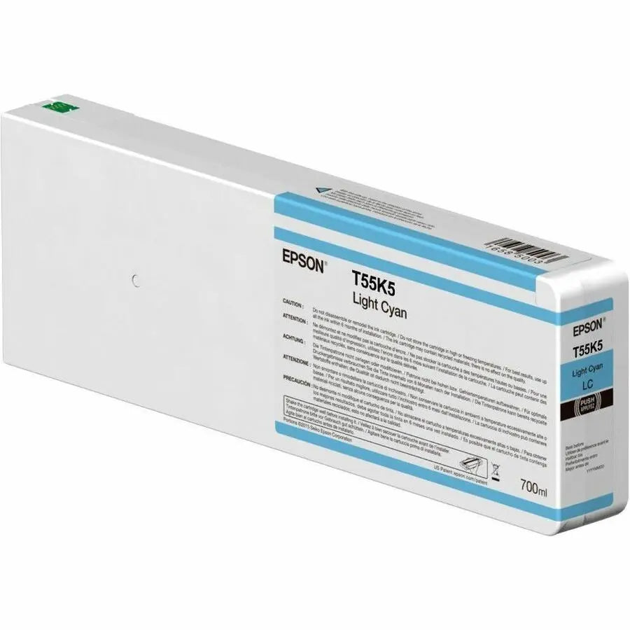 Epson UltraChrome T55K500 Light Cyan Inkjet Cartridge – Original Epson Printer Ink for High-Resolution Printing