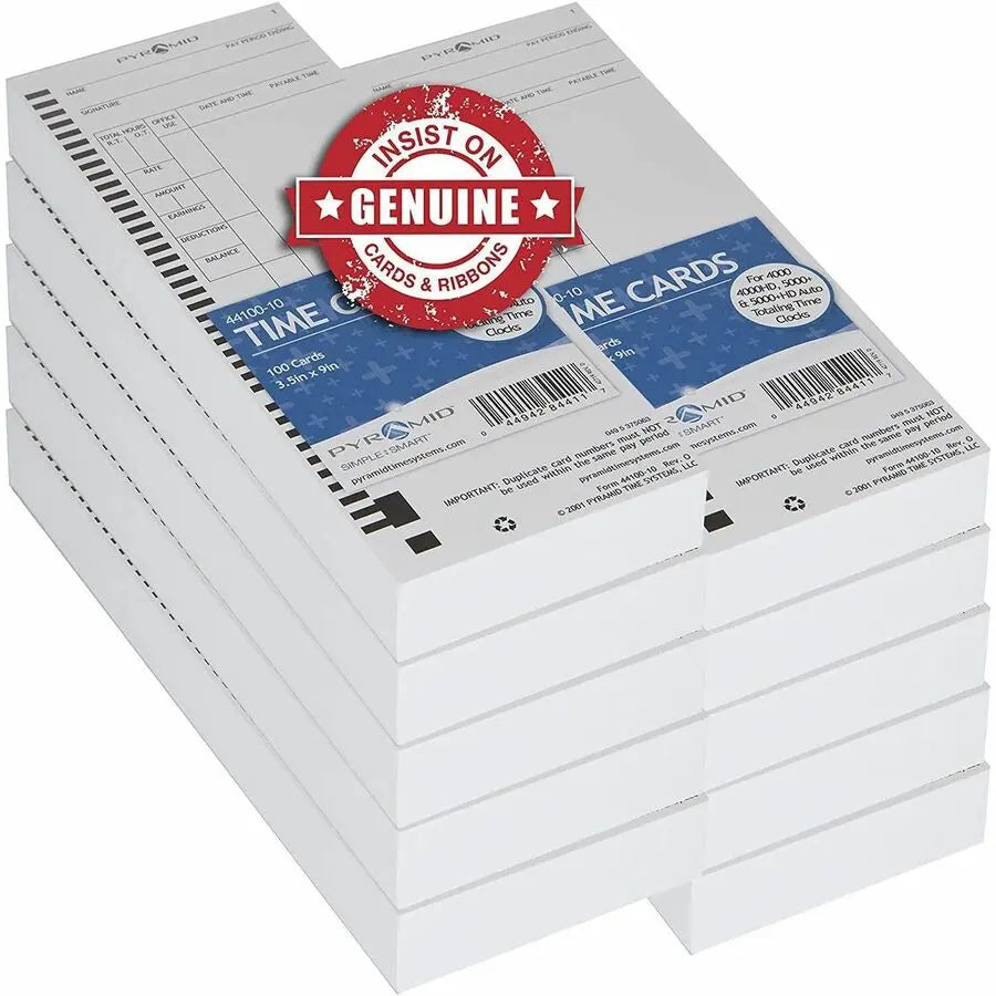 Pyramid Time Systems 44100-10MB Authentic Time Cards for Pyramid Time Clocks