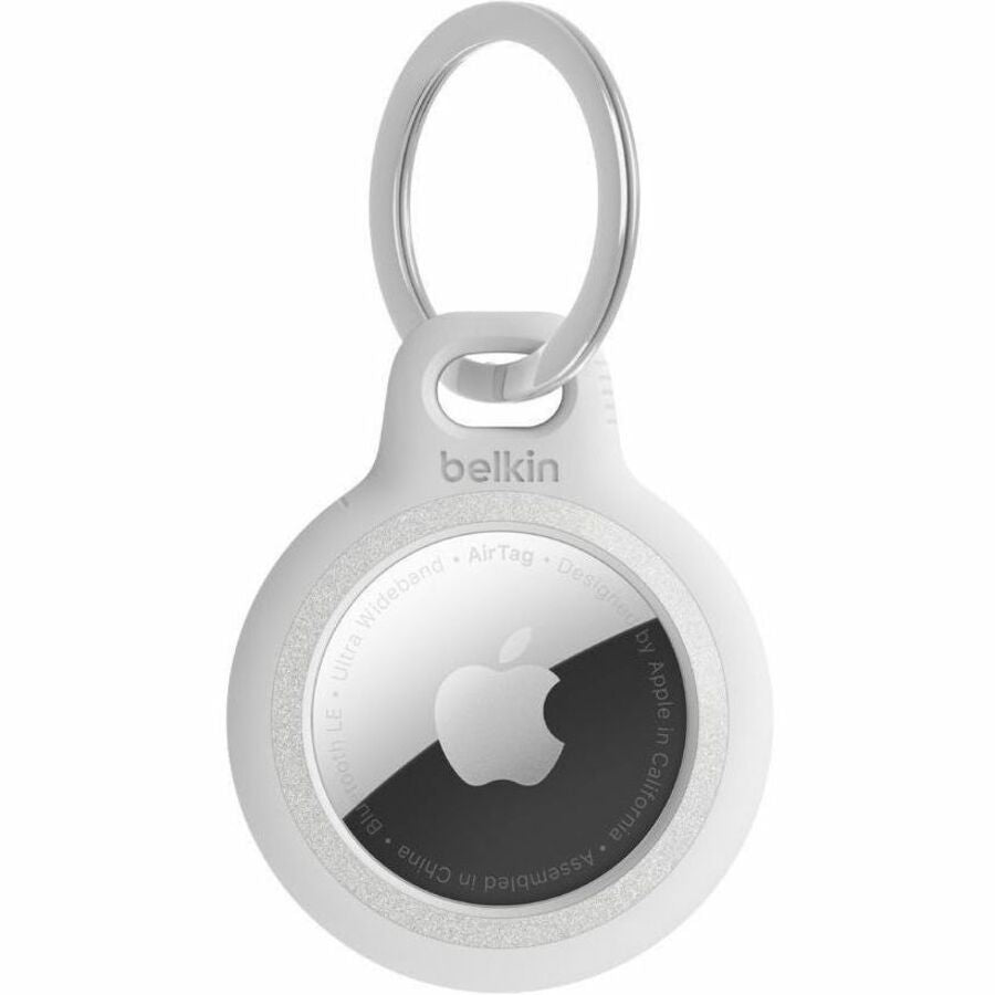 Belkin Reflective Secure Holder with Key Ring for Apple AirTag, White, MSC003BTWH