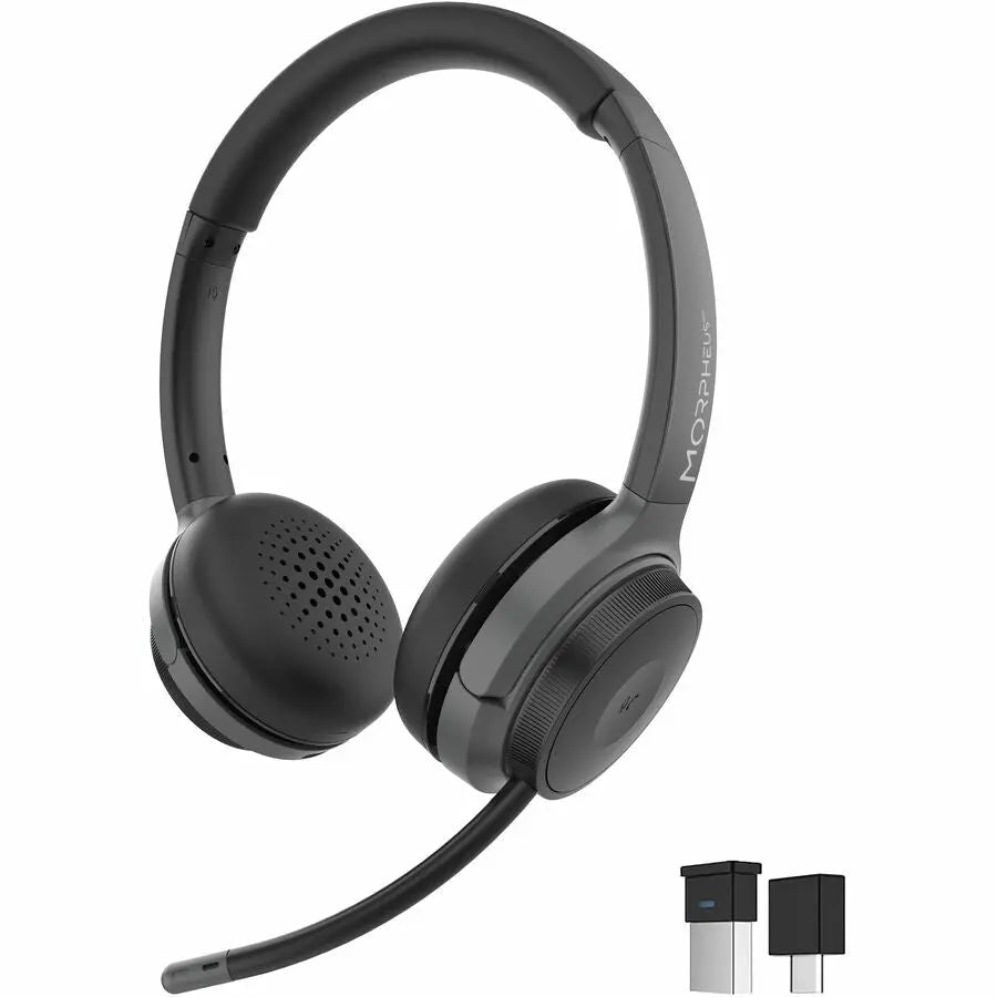 Morpheus 360 Advantage Stereo Wireless Headset with Boom Microphone – Bluetooth 5.3, 30-Hour Battery, Noise Cancelling Microphone