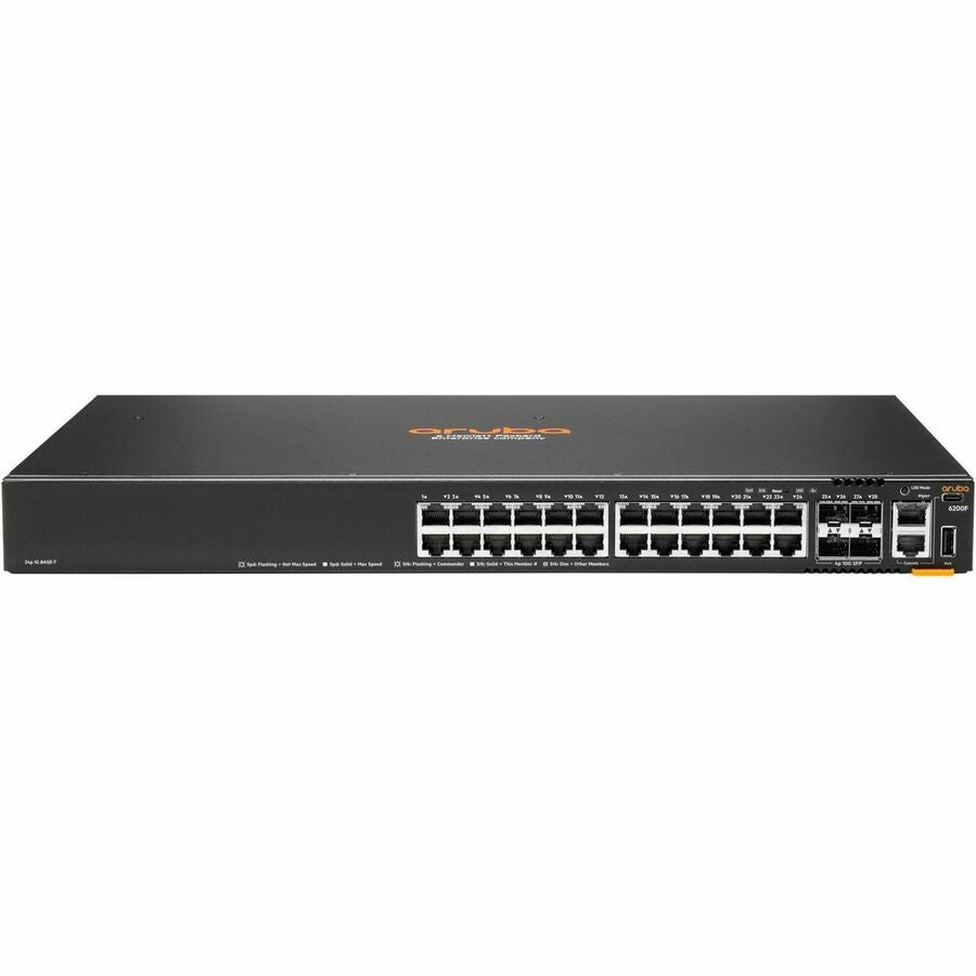 Hewlett Packard Enterprise CX 6200F 24G 4SFP+ Switch - Rack-Mountable Ethernet Switch with Layer 3 Support and PoE Capabilities