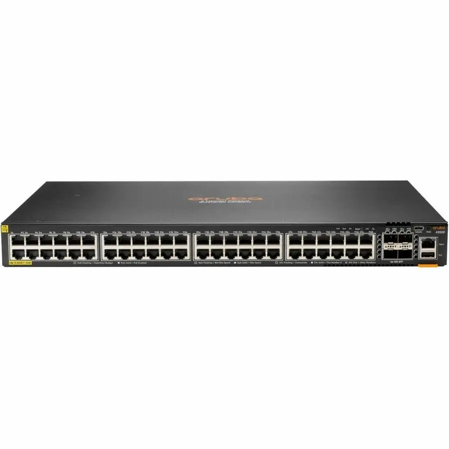Hewlett Packard Enterprise Aruba CX 6200F 48G Class 4 PoE Switch with 4 SFP+ Ports