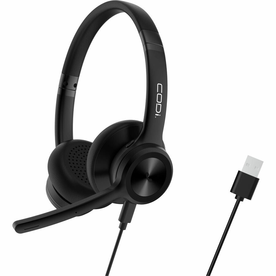 CODi CLARO A04618 Wired Stereo Dual-Ear Headset with AI-Powered ENC Microphone