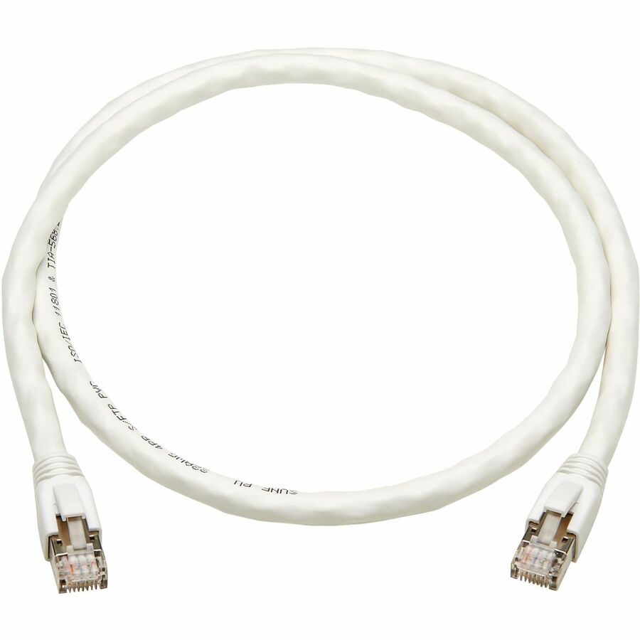 Eaton Tripp Lite Series Cat8 40G Snagless SSTP Ethernet Cable (RJ45 M/M), 2 ft, White, PoE Compatible