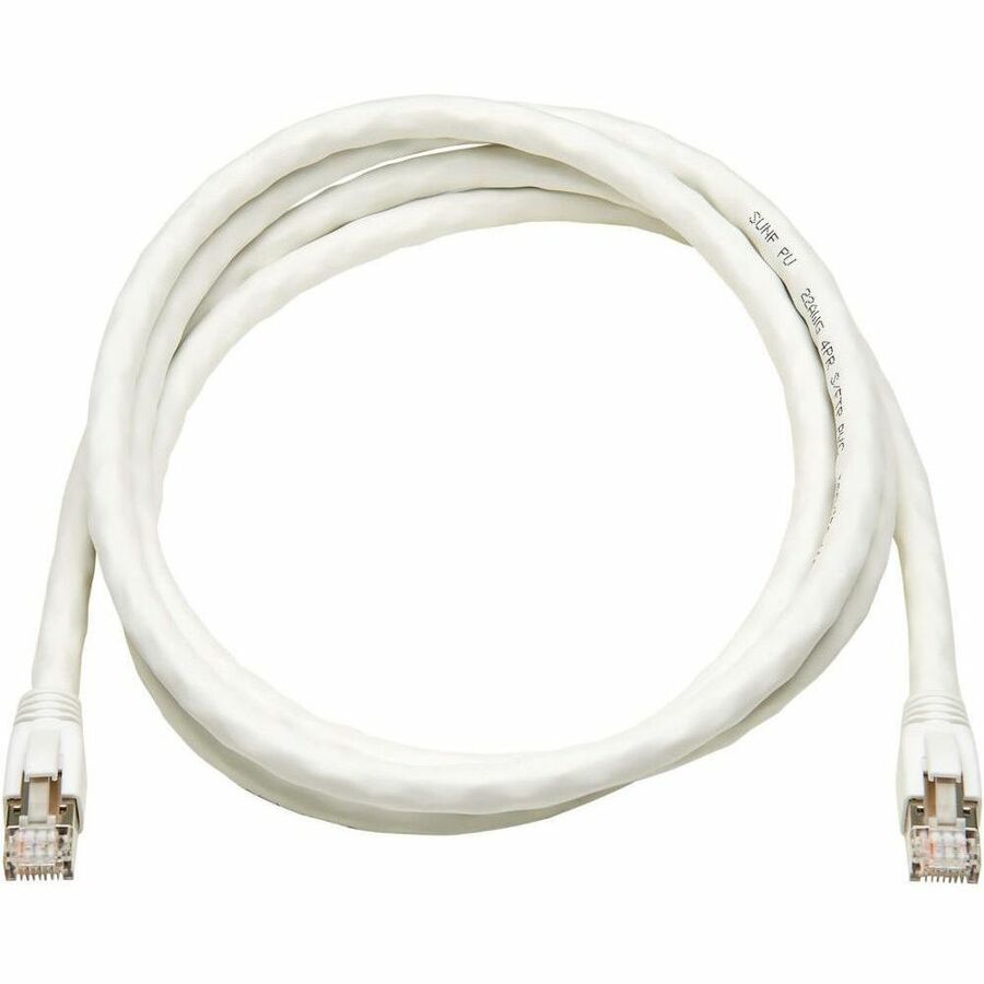 Eaton Tripp Lite Series Cat8 40G Snagless SSTP Ethernet Cable (RJ45 M/M), PoE, White, 5 ft