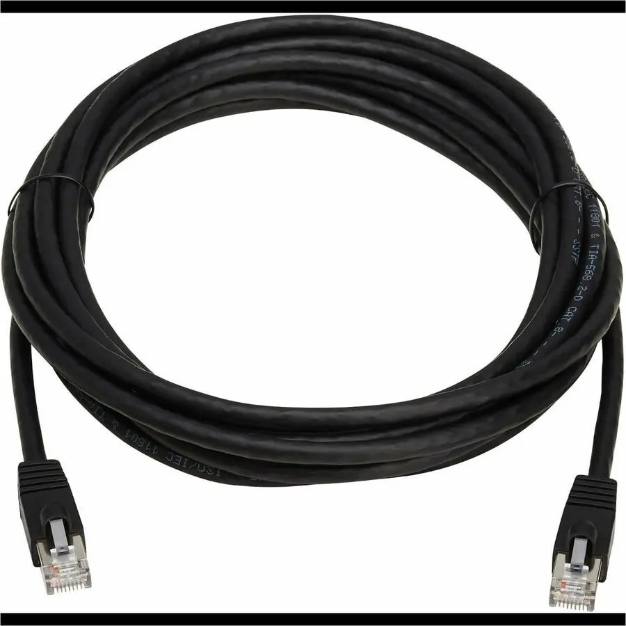 Eaton Tripp Lite Series N272-F15-BK Cat8 40G Snagless SSTP Ethernet Cable, 15 ft, Black, PoE Support