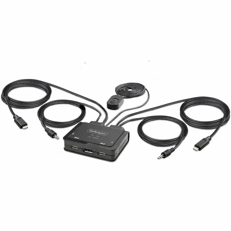 StarTech.com 2-Port USB-C KVM Switch with 4K 60Hz DisplayPort Output and Integrated Cables by StarTech.com