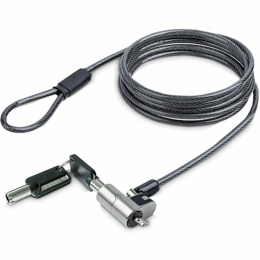 StarTech.com Nano Slot Laptop Cable Lock 6.5ft - Anti-Theft Keyed Security Lock for Ultra-Slim Notebooks and Tablets