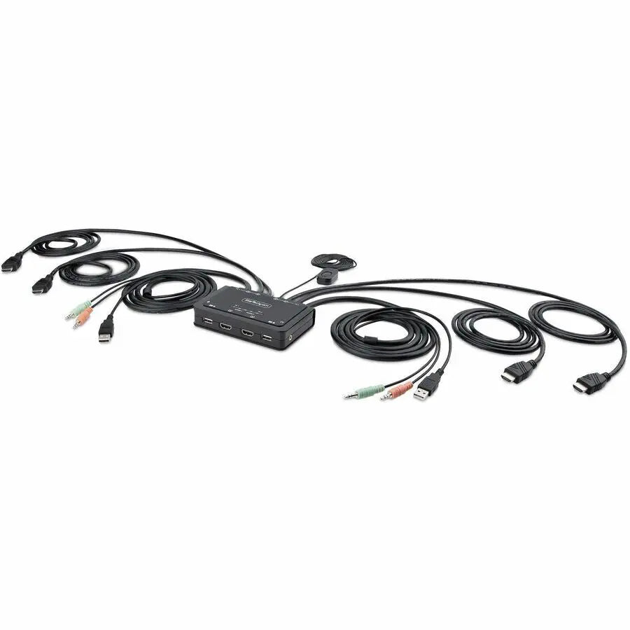 StarTech.com 2-Port Dual 4K HDMI KVM Switch C2DH46UA2CBLKVM for Seamless Multi-Device Control