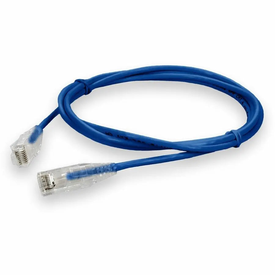 AddOn 2ft Blue Cat6 UTP Patch Network Cable - Slim PVC Rated Ethernet Cable