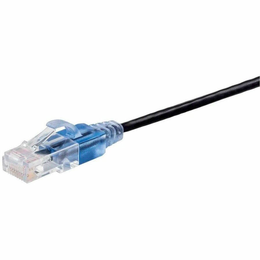Monoprice SlimRun Patch UTP Category 6a Network Cable - 10Gbps, SlimRun Series, Snagless RJ45, 30AWG, Pure Bare Copper, Black