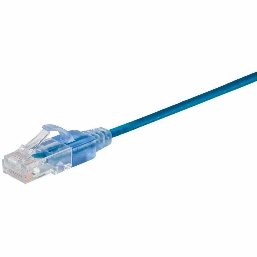 Monoprice SlimRun Patch UTP Category 6A Network Cable - 10G Ethernet, Snagless RJ45, 30AWG, Blue