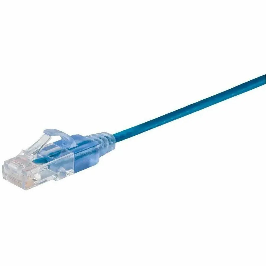 Monoprice SlimRun Patch UTP Category 6A Network Cable, 10G, 30AWG, Snagless RJ45, Blue