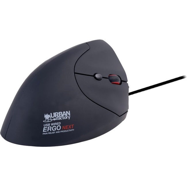 Urban Factory ERGO Ergonomic Vertical Wired USB Mouse for Right-Handed Users, EMR01UF-N