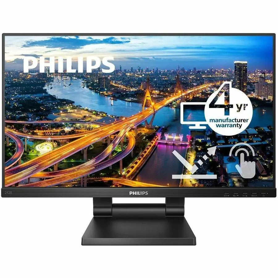 PHILIPS 242B1TC - 24 inch Touch Monitor, LED, FHD, VGA, DP, HDMI, 4 Year Manufacturer Warranty - 24"