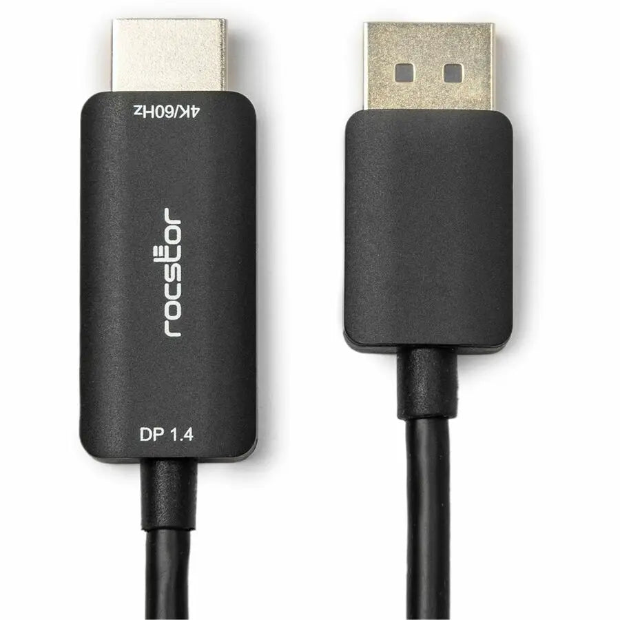 Rocstor DisplayPort 1.4 to HDMI Active Adapter Cable - 6ft, 4K UHD, HDR, DSC, Gold-Plated Connectors