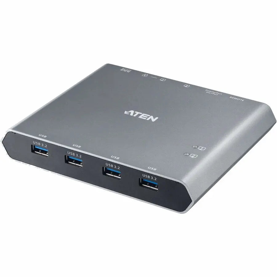 ATEN US3311 2-Port 4K DisplayPort USB-C KVM Dock Switch with Power Pass-through