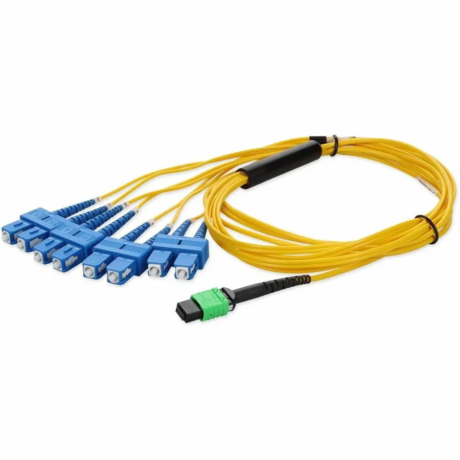 ADDON MPO-12/4XSC F/M Fanout Fiber Optic Network Cable, 2 Meters, Yellow, OS2 Single-Mode, Riser Rated