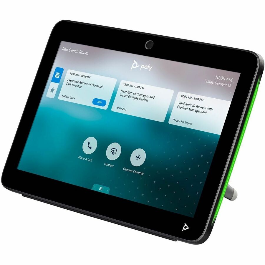 Poly TC10 Touch Controller Black – Microsoft Teams Video Conference Equipment with Wall Mount and Table Stand