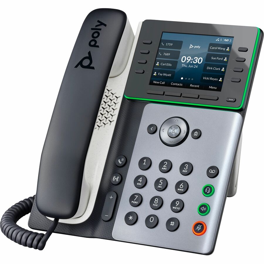 Poly Edge E320 IP Phone with PoE and Power Supply, Bluetooth, Black, 89B52AA#ABA