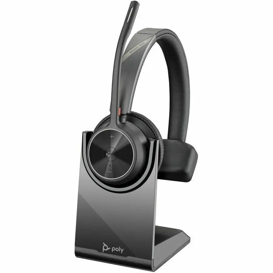 Poly Voyager 4310 UC Series Wireless Headset with Bluetooth 164 ft Range and Charging Stand