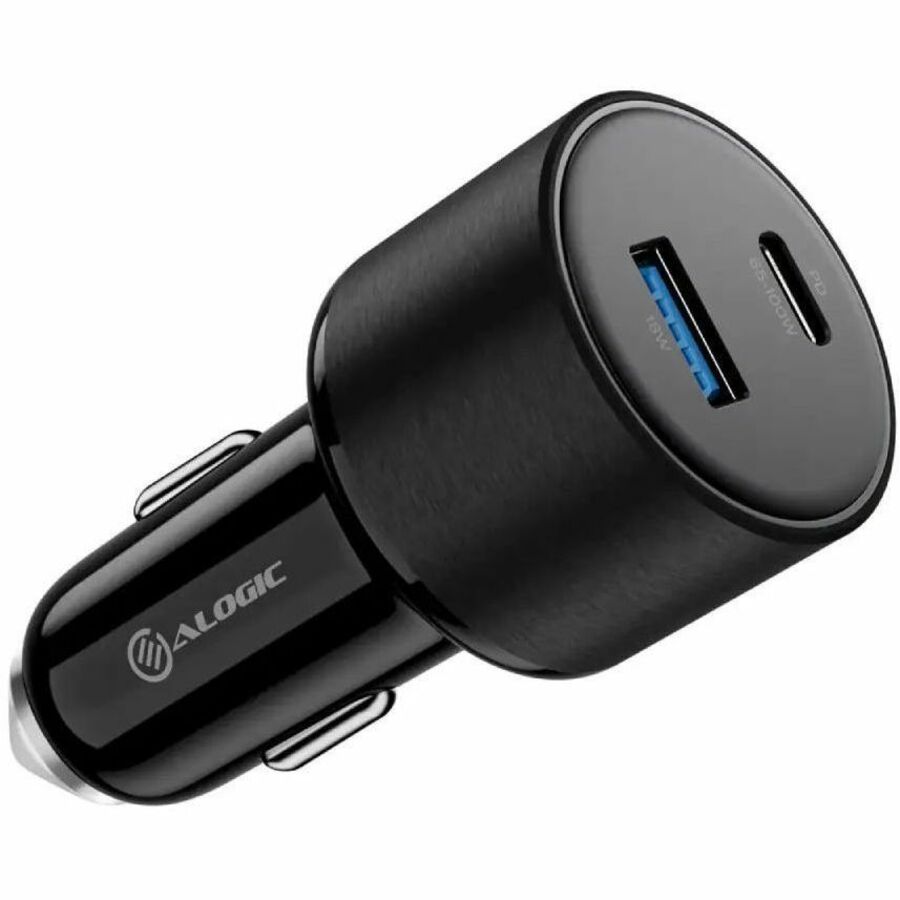 Alogic Rapid Power 100W Car Charger with USB-C and USB-A Ports - Fast Charging for Multiple Devices
