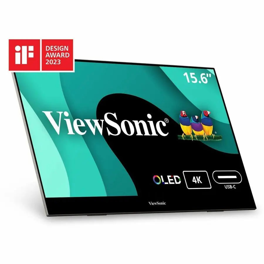 ViewSonic VX1655-4K-OLED 15.6-Inch Portable Monitor with 4K UHD OLED Display, USB-C and Mini HDMI