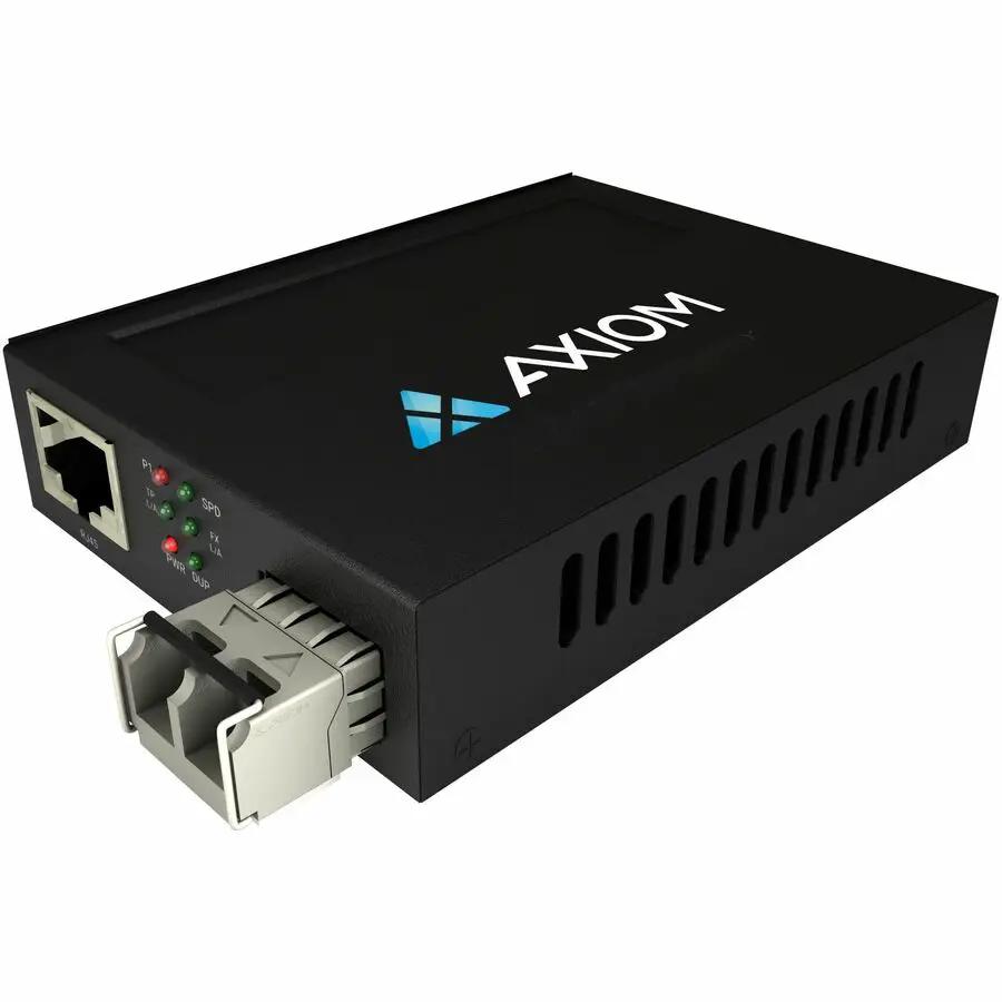 Axiom TAA 1Gbps PoE+ RJ45 to 1000Base-LX Fiber Media Converter - SMF, LC, 10KM, 1310nm by Axiom Memory Solutions