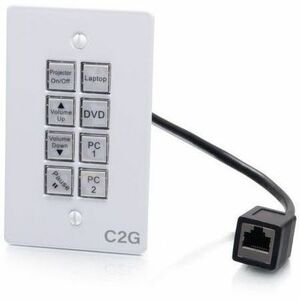 C2G In-Wall AV Control Panel with 8 Programmable Backlit Buttons and Multi-Device Control – Legrand Group Part C2G50348