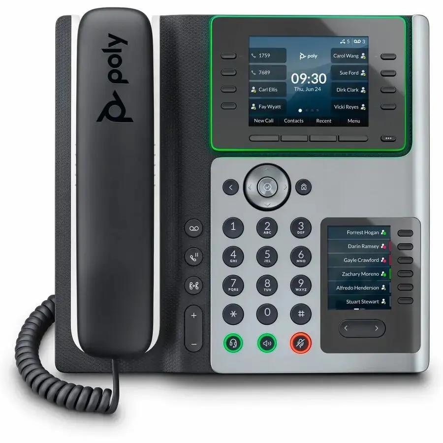 Poly Edge E400 IP Phone - Desktop Corded Office Phone with HD Voice and Microban Protection by HP Inc.