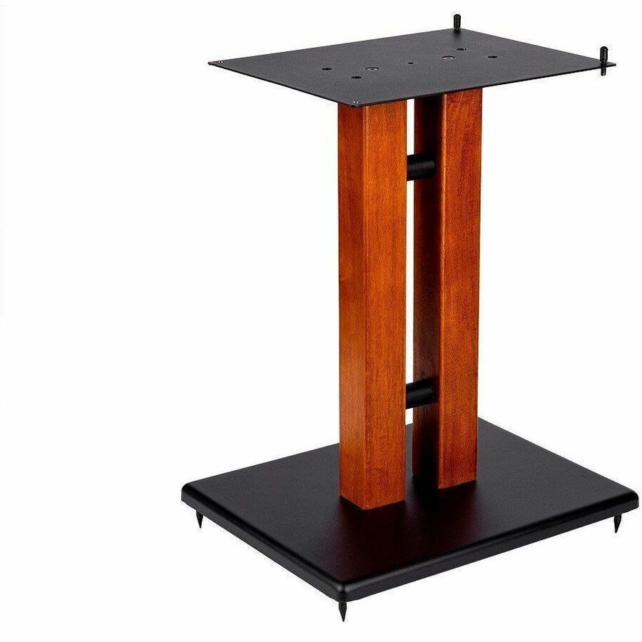 Monoprice 18-inch Cherry Wood Speaker Stand with Adjustable Top Plate - Supports up to 75 lbs