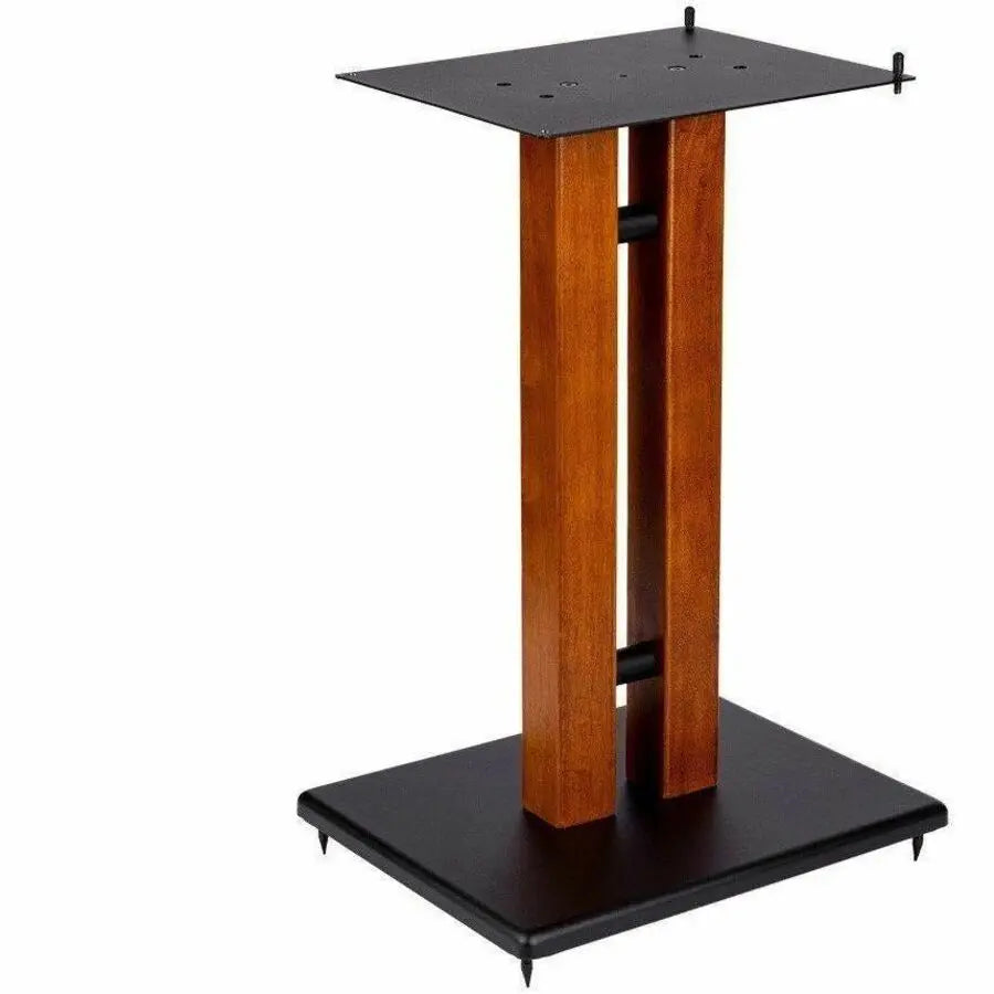 Monoprice Monolith 24-inch Cherry Wood Speaker Stand with Adjustable Top Plate for Home Theater