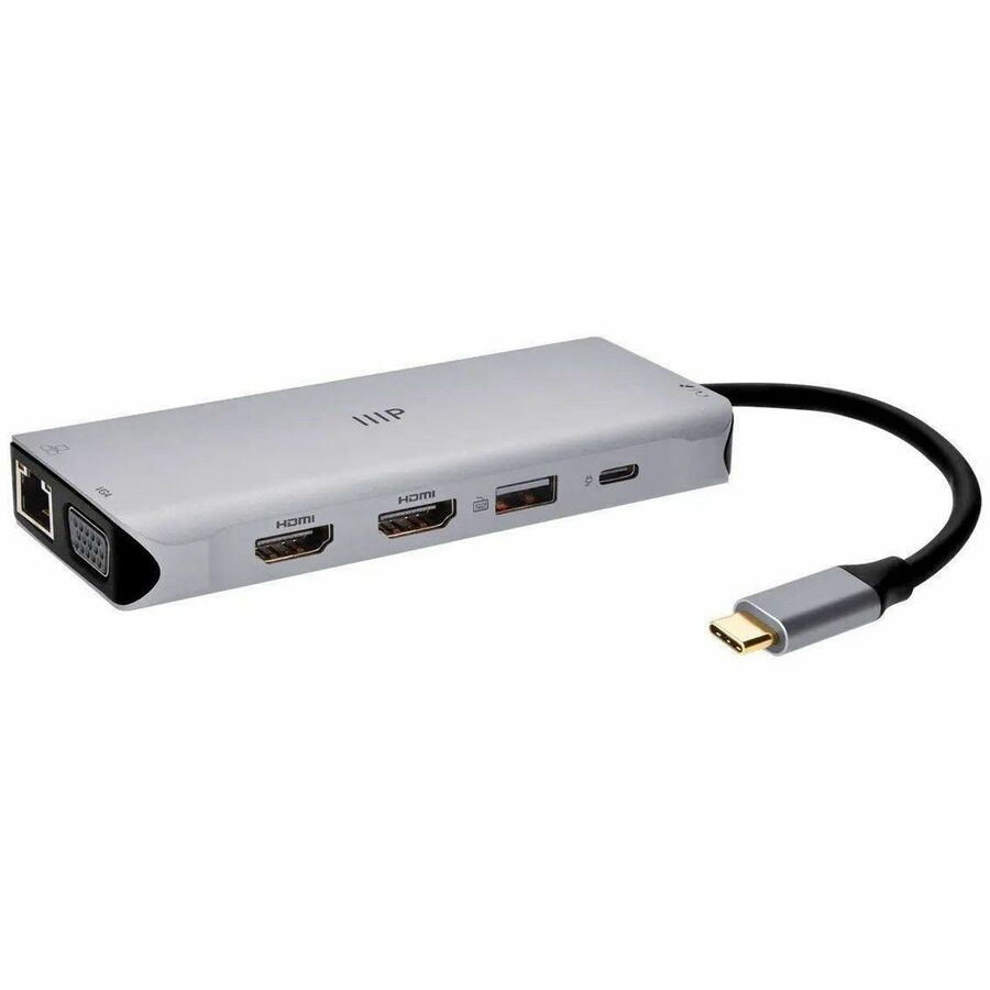 Monoprice 12-in-1 Dual-HDMI + VGA MST Docking Station with 4K HDMI, VGA, USB-A, Ethernet, SD/MicroSD, and Power Delivery