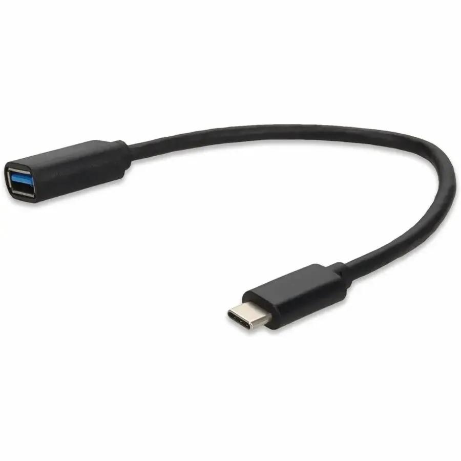 AddOn 1ft USB-C Male to USB 3.0 (A) Female Black Adapter Cable